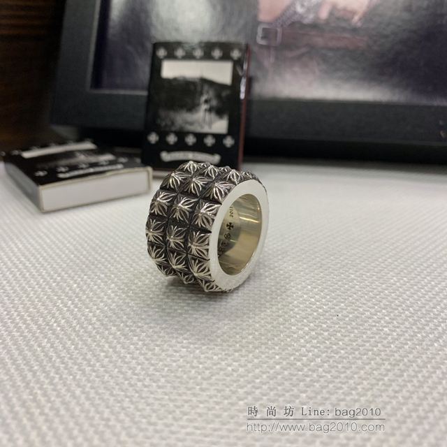 chrome hearts銀飾 克羅心三層戒指 925純銀 純手工製作 染黑拋光 克羅心銀戒指  gjc1989